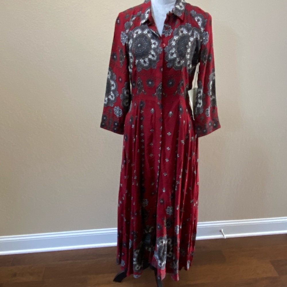 NWT Aratta Red and Black Boho Dress Small